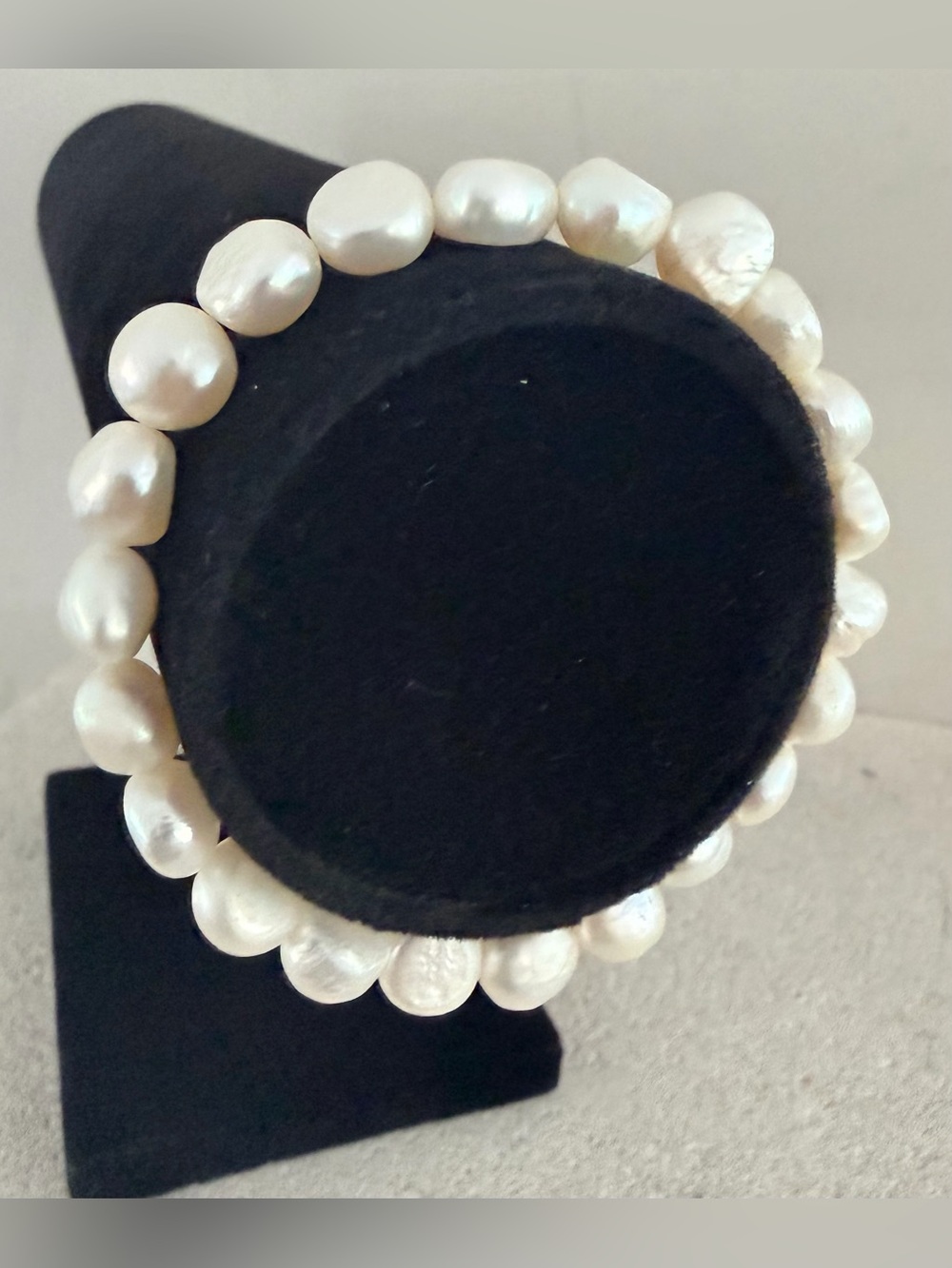FRESHWATER PEARL Large Baroque Pearl Stretch Bracelet NWOT - Picture 2 of 7